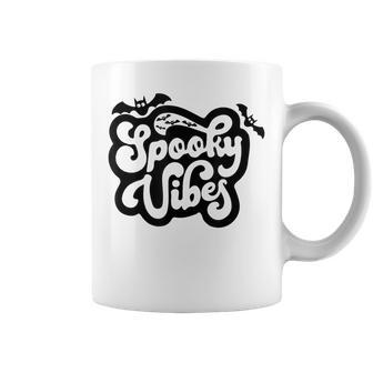 Spooky Vibes Pumpkin And Spiderweb Halloween Vintage V2 Coffee Mug - Seseable