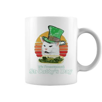 St Cattys Funny Arguing Cat Meme St Patricks Day Joke Graphic Design Printed Casual Daily Basic Coffee Mug - Thegiftio UK