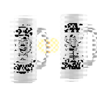 Stay Spooky Checkered Pumpkin Spooky Vibes Funny Halloween Coffee Mug | Seseable CA