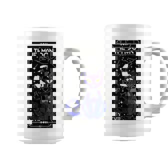 Tarot Card Crescent Moon And Cat Of Moon And Black Cat Coffee Mug - Thegiftio