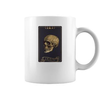 Tarrot Card Creepy Skull The Death Card Black Coffee Mug - Seseable