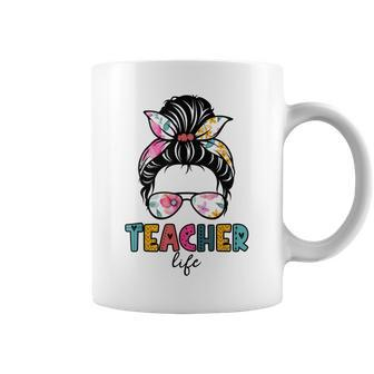 Teacher Life First Day Of School Messy Bun Teachers Day Coffee Mug - Thegiftio UK