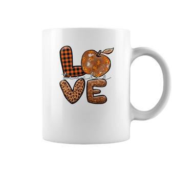 Teacher Love Fall Season Pumpkin Pattern Coffee Mug - Seseable