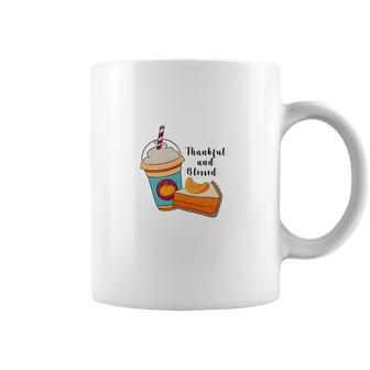Thankful And Blessed Latte Pumpkin Pie Fall Coffee Mug - Seseable