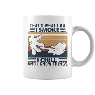 That S What I Do I Smoke I Chill And I Know Things Vintage Coffee Mug - Thegiftio UK