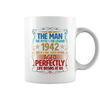 The Man Myth Legend 1942 Aged Perfectly 80Th Birthday Coffee Mug - Monsterry AU