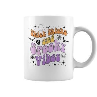 Thick Thighs And Spooky Vibes Halloween V3 Coffee Mug - Seseable