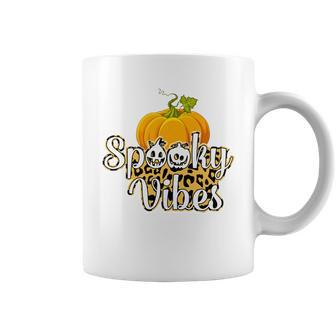 Thick Thights And Spooky Vibes Pumpkin Halloween Coffee Mug - Seseable