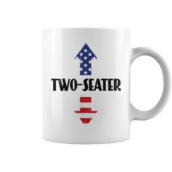Two Seater Arrow 4Th Of July American Flag Two-Seater Coffee Mug - Seseable