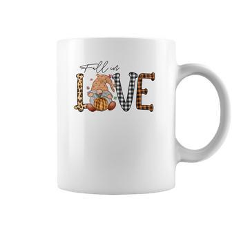 Vintage Autumn Fall In Love With Gnome Coffee Mug - Seseable