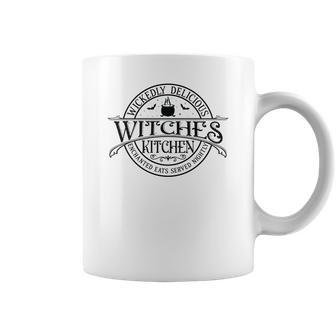 Vintage Halloween Sign Wickedly Delicous Witches Kitchen Coffee Mug - Seseable