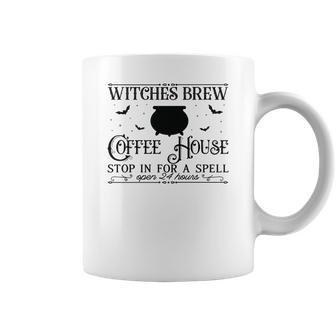 Vintage Halloween Sign Witches Brew Coffee House Coffee Mug - Seseable