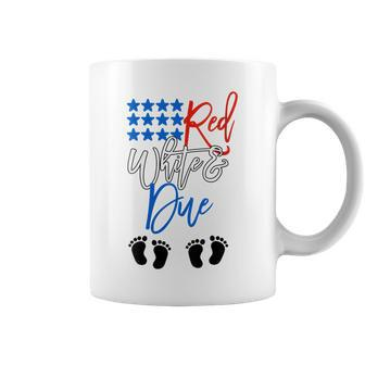 Womens 4Th Of July Pregnancy Announcement Pregnant With Twins Coffee Mug - Seseable