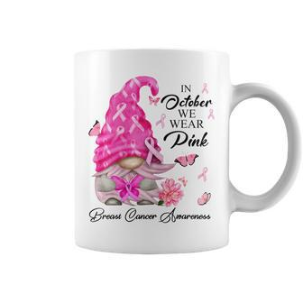 Womens Awareness In October We Wear Pink Gnome Breast Cancer Coffee Mug - Thegiftio UK