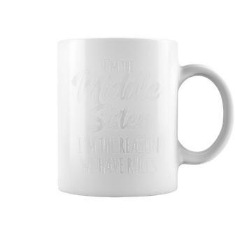 Womens Middle Sister The Reason We Have Rules Sister Matching Coffee Mug - Thegiftio UK
