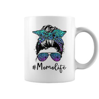 Womens Momo Life Leopard Tie Dye Messy Bun Mothers Day Women Coffee Mug - Thegiftio UK