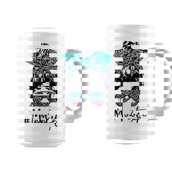 Womens Momo Life Leopard Tie Dye Messy Bun Mothers Day Women Coffee Mug - Thegiftio