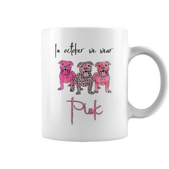 Womens October Pitbull Dog In October We Wear Pink Ribbon Breast Coffee Mug - Thegiftio UK