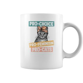 Womens Rights Pro Choice Pro Feminism Pro Cats Coffee Mug - Seseable