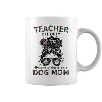 Womens Teacher Off Duty Promoted To Stay At Home Dog Mom V2 Coffee Mug - Thegiftio UK