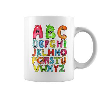 Womens Teachers Funny Halloween Alphabet Monsters | Teachers Coffee Mug - Thegiftio UK