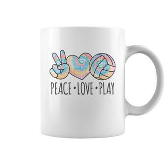 Cute Pink Tie Dye Volleyball Teen Girls Peace Love Play Gift Graphic Design Printed Casual Daily Basic Coffee Mug - Thegiftio UK