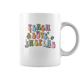 Groovy Teach Love Inspire Back To School Coffee Mug - Thegiftio UK
