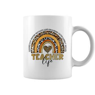 Leopard Rainbow Teacher Life Teaching Last Day Of School Coffee Mug - Monsterry