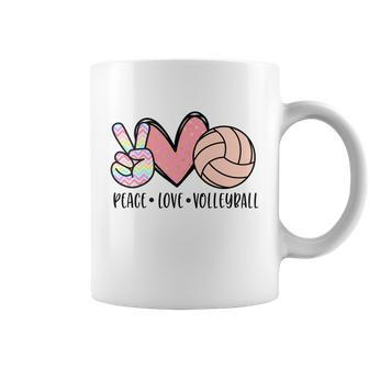 Peace Love Volleyball Cute Design For Teen Girls Gift Graphic Design Printed Casual Daily Basic Coffee Mug - Thegiftio UK