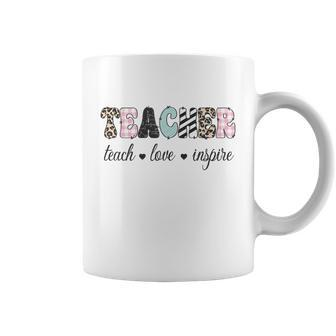 Teach Love Inspire Funny Back To School V2 Coffee Mug - Thegiftio UK