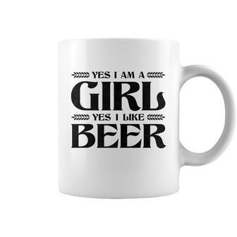 Yes I Am A Girl Yes I Like Beer Funny Coffee Mug - Thegiftio UK