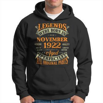 100Th Birthday Legends Born In November 1922 100 Yrs Men Hoodie - Thegiftio UK
