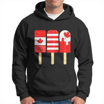 1St Of July Popsicle Red White Canadian Flag Patriotic Hoodie - Thegiftio UK
