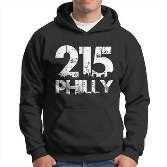 Philadelphia Philly 215 Area Code Distressed Gritty Graphic Design Printed Casual Daily Basic Hoodie