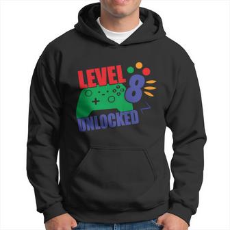 Level 8 Unlocked  8Th Gamer Video Game Birthday Video Game Graphic Design Printed Casual Daily Basic Hoodie