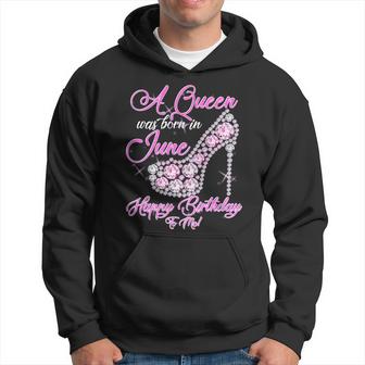 A Queen Was Born In June Fancy Birthday Graphic Design Printed Casual Daily Basic Hoodie