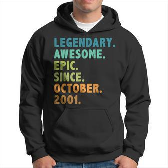 21 Year Old Gifts Legend Since October 2001 21St Birthday Men Hoodie Graphic Print Hooded Sweatshirt - Thegiftio UK