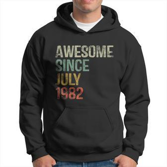 40Th Birthday Gifts Awesome Since July 1982 40 Year Old Hoodie - Thegiftio UK
