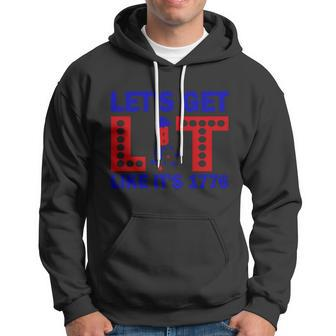 4Th Of July Lets Get Lit Fire Work Proud American Hoodie - Monsterry CA