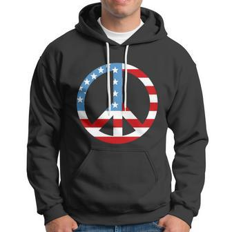4Th Of July Peace Sign American Flag Hoodie - Monsterry UK