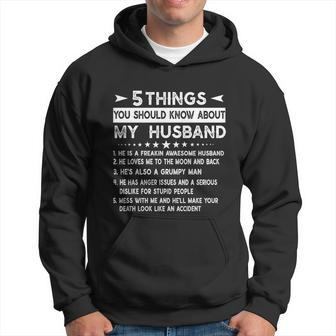 5 Things You Should Know About My Husband Gift Husb Funny Gift Meaningful Gift Hoodie - Thegiftio UK