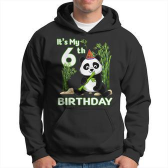 6Th Birthday Gifts 6 Years Old Party Animal Panda Lover Men Hoodie Graphic Print Hooded Sweatshirt - Thegiftio UK