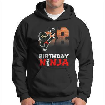 8 Year Old Ninja Birthday Party Eight Birthday Ninja Party Hoodie - Thegiftio UK