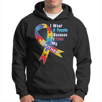 Autism I Wear A Puzzle Because I Love My Brother T-Shirt Men Hoodie - Thegiftio UK