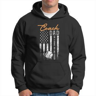 Baseball Coach Dad Like A Normal Dad Only Cooler Usa Flag Hoodie - Thegiftio UK
