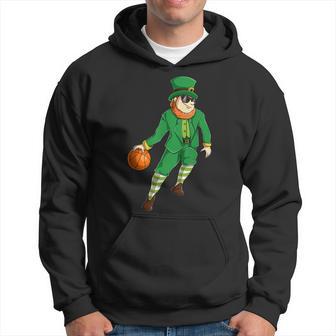 Basketball St Patricks Day Leprechaun Irish Boys Men Men Hoodie - Thegiftio UK