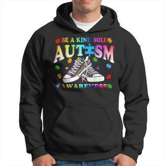 Be A Kind Sole Autism Awareness Puzzle Shoes Be Kind Gifts Men Hoodie Graphic Print Hooded Sweatshirt - Thegiftio UK