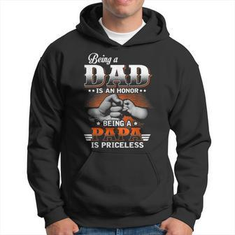 Being A Dad Is An Honor Being A Papa Is Priceless Men Hoodie - Thegiftio UK