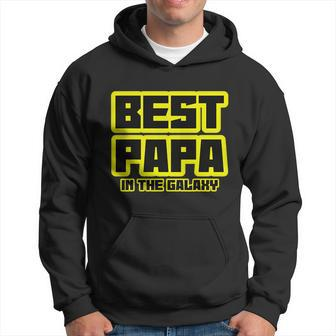 Best Papa In The Galaxy Dad Daddy Fathers Day Gift Graphic Design Printed Casual Daily Basic Hoodie - Thegiftio UK