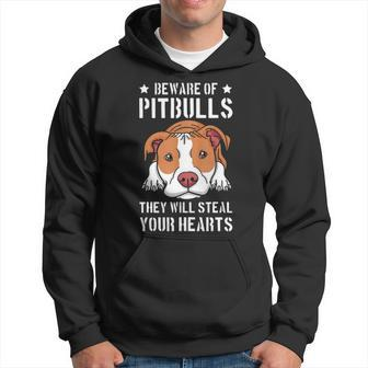 Beware Of Pitbull They Will Still Your Heart Pit Bull Pibble Men Hoodie - Thegiftio UK